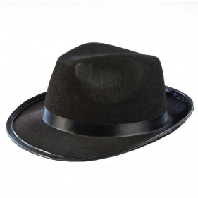 Akcesoria do kostiumów Arpex czarna fedora gangstera (SH2572)
