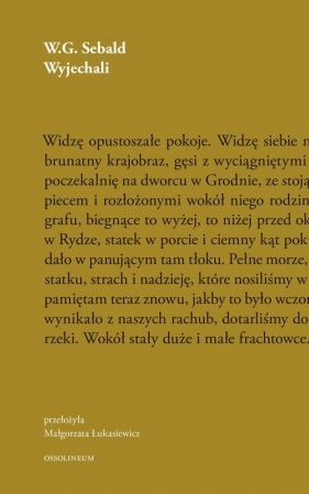 Wyjechali - W.G. Sebald