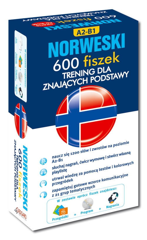 Norweski 600 fiszek Trening dla znających podstawy + CD