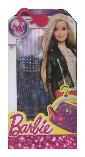 Barbie ubranko top jeans z brokatem
