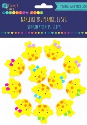 Naklejki 3D z pianki - kurczaczki, 12 szt. (KSPI-227)