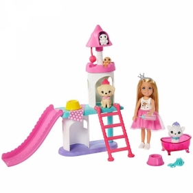Barbie: Przygody księżniczek - Zestaw: Chelsea z pałacem dla zwierząt (GML73)