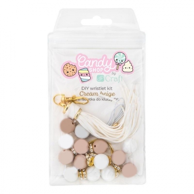 <img src='https://webimage.pl/pics/574/0/d5907589920574.jpg' style='height:440px' /> Bransoletka do kluczy DIY Cream beige 31el