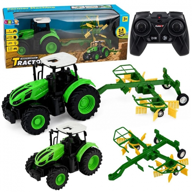 <img src='https://webimage.pl/pics/574/5/d5907990205574.jpg' style='height:440px' /> Traktor ze zgrabiarką R/C 1:24