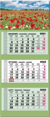 Kalendarz 2022 trójdzielny lux Maki