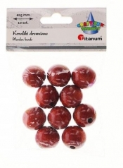 Koraliki drewniane lakierowane brązowe 10szt