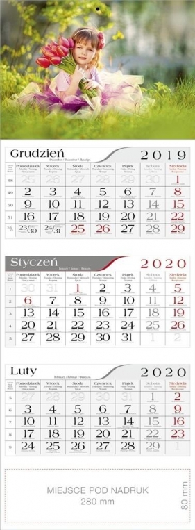 Kalendarz 2020 Trójdzielny Dziewczynka CRUX