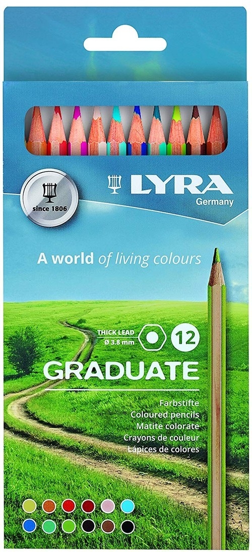 Kredki Lyra Graduate 12 kolorów 
