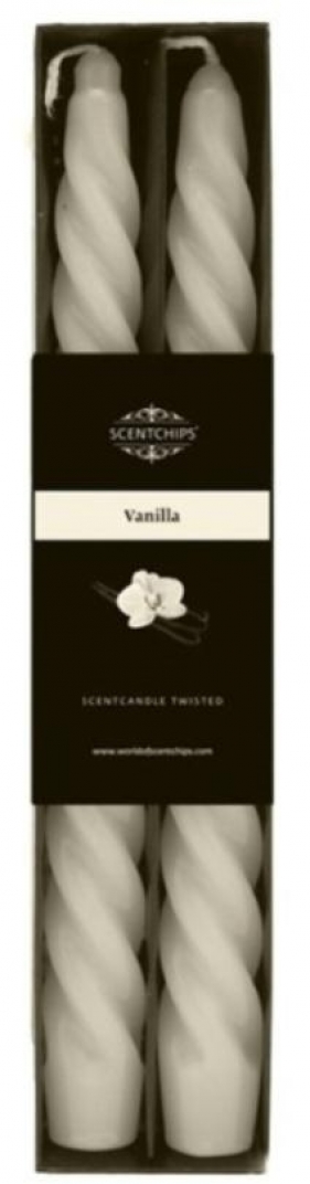 Świeca stołowa zakręcona o zapachu Vanilla 2szt