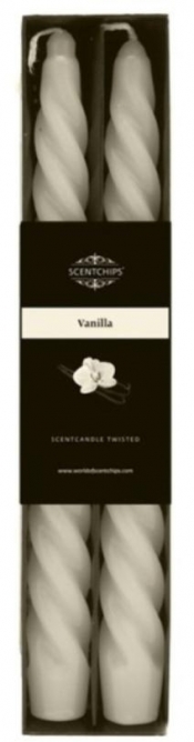 Świeca stołowa zakręcona o zapachu Vanilla 2szt