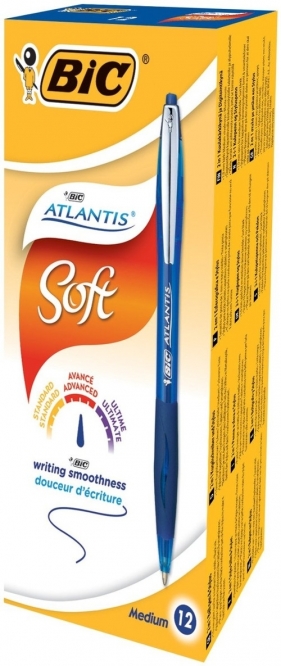 Długopis Atlantis Soft niebieski pudełko 12 sztuk