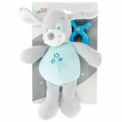 Grzechotka Axiom zawieszka new baby Miś lub piesek miętowy i różowy 25 cm (4957)
