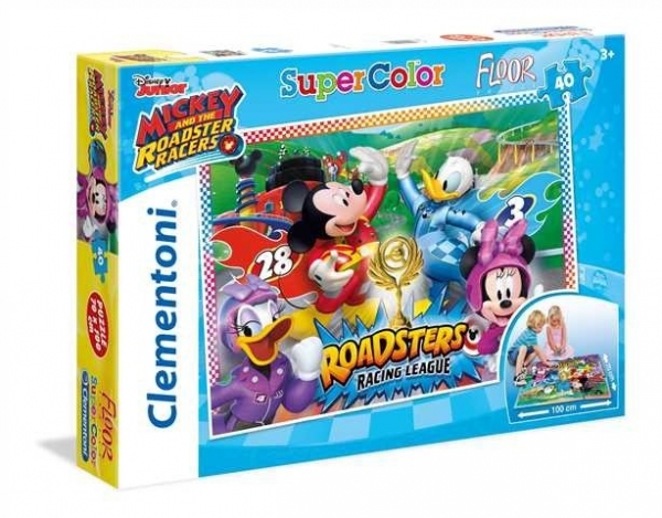 Puzzle podłogowe SuperColor Mickey i raźni rajdowcy 40 (25457)