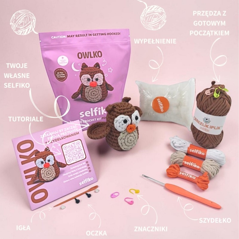 Zestaw do szydełkowania sowa Owlko