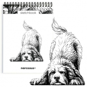 Szkicownik A5 pion na spirali Pies Berneńczyk 60k z perforacją 120 gsm