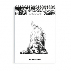 Szkicownik A5 pion na spirali Pies Berneńczyk 60k z perforacją 120 gsm