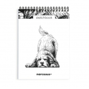 Szkicownik A5 pion na spirali Pies Berneńczyk 60k z perforacją 120 gsm