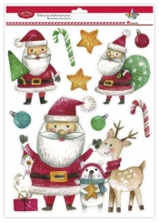 Dekoracje elektrostatyczne Mikołaje 10szt