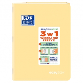 Zeszyt Oxford Easybook Pastel A4/60k kratka z marginesem, 1 szt