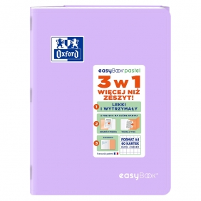 Zeszyt Oxford Easybook Pastel A4/60k kratka z marginesem, 1 szt