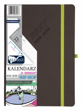 Kalendarz 2027 18 miesięczny B5 tygodniowy Hip Hop - szary
