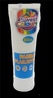 Farba plakatowa w tubie biała 30ml