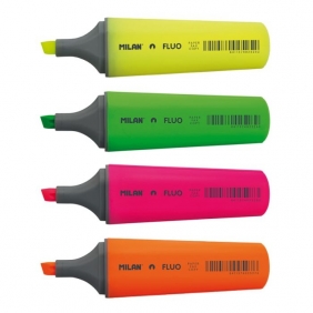 Zakreślacze MILAN FLUO, 4 kolory (1687804)