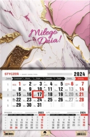 Kalendarz 2024 jednodzielny Różowa abstrakcja