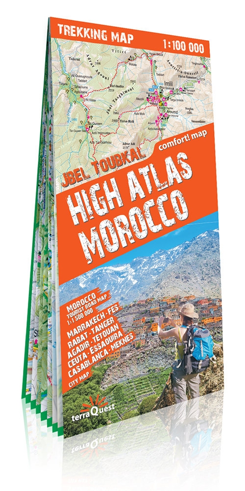 Maroko Atlas Wysoki (High Atlas Maroko) trekking map