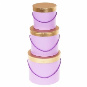 Pudełko Flower Box 3szt purpurowy ROZETTE