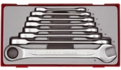 Zestaw kluczy płasko - oczkowych z grzechotką 8 szt. TENGTOOLS TT6508RS (166720102)