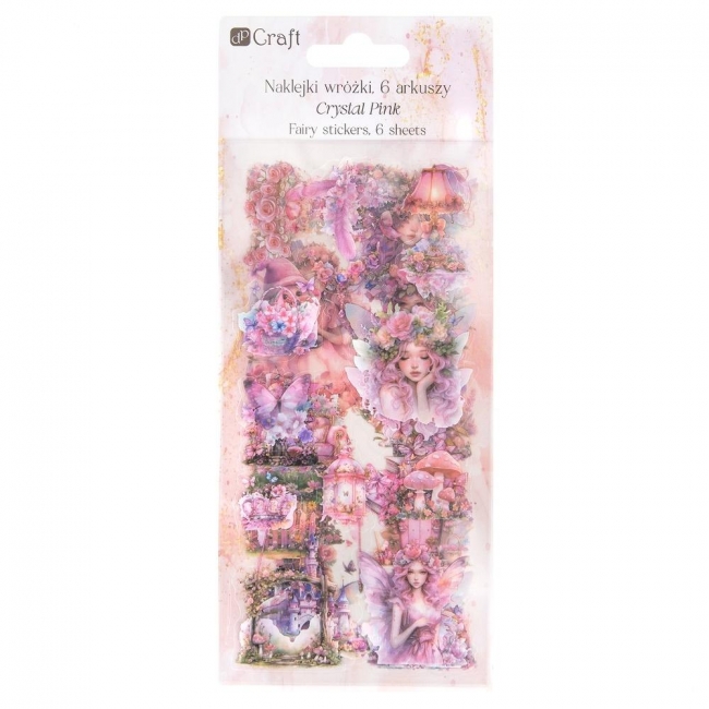 Naklejki PET - Wróżki crystal pink 6ark