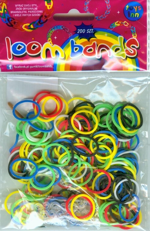 Gumki Loom Bands kolory podstawowe 200 szt silikon
