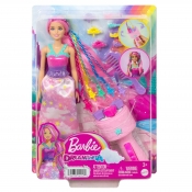 Lalka Barbie Księżniczka zakręcone pasemka (HNJ06)