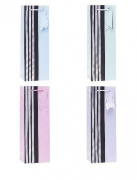 Torebka ozdobna na butelkę 12x36x9cm mix ROZETTE