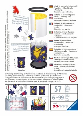 Ravensburger, Puzzle 3D 54: Przybornik - Pikachu (112579)