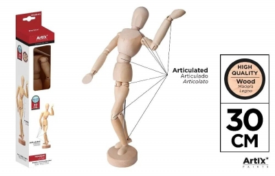 Drewniany manekin do nauki rysowania 30cm