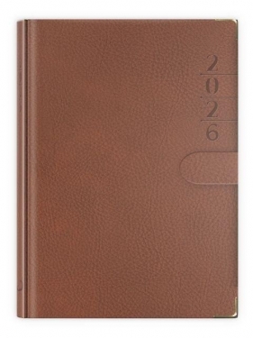 Terminarz 2026 B6 lux z zapinką brązowy