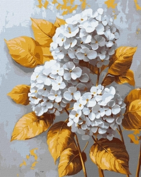 Malowanie po numerach - Złota hortensja 40x50cm