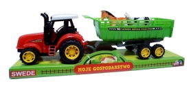 Traktor z przyczepą+zwierzęta