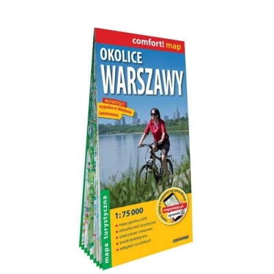 Okolice Warszawy laminowana mapa turystyczna 1:75000