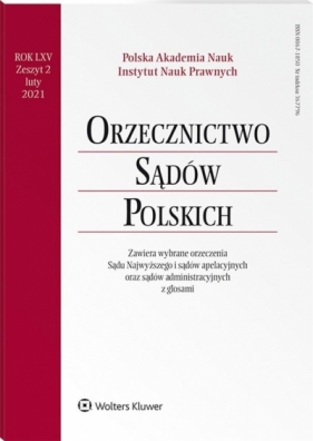 Orzecznictwo Sądów Polskich 2/2021 - Praca zbiorowa