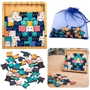 <img src='https://webimage.pl/pics/580/6/d5905991096580.jpg' style='height:440px' /> Drewniane puzzle kotki układanka edukacyjna