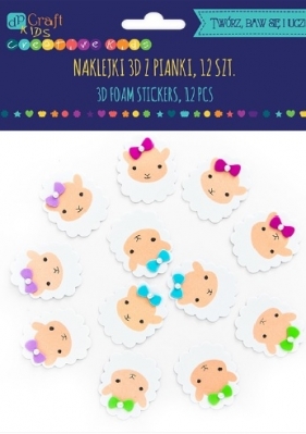 Naklejki 3D z pianki - owieczki, 12 szt.
