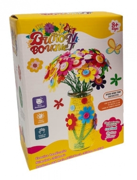 Guzikowy bukiet w wazonie - zestaw kreatywny (128580)