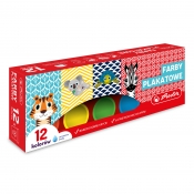 Herlitz, farby plakatowe szkolne, 12x20ml - Cute Animals