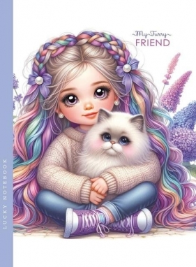Notatnik 143x200 48K gładki Dziewczynka z kotkiem