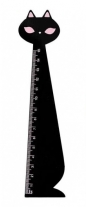 Linijka drewniana 15cm kot czarny