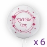 Tuban, balon 45 cm - Kocham Cię, różowy (6 sztuk) (TU 3758)