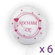 Tuban, balon 45 cm - Kocham Cię, różowy (6 sztuk) (TU 3758)